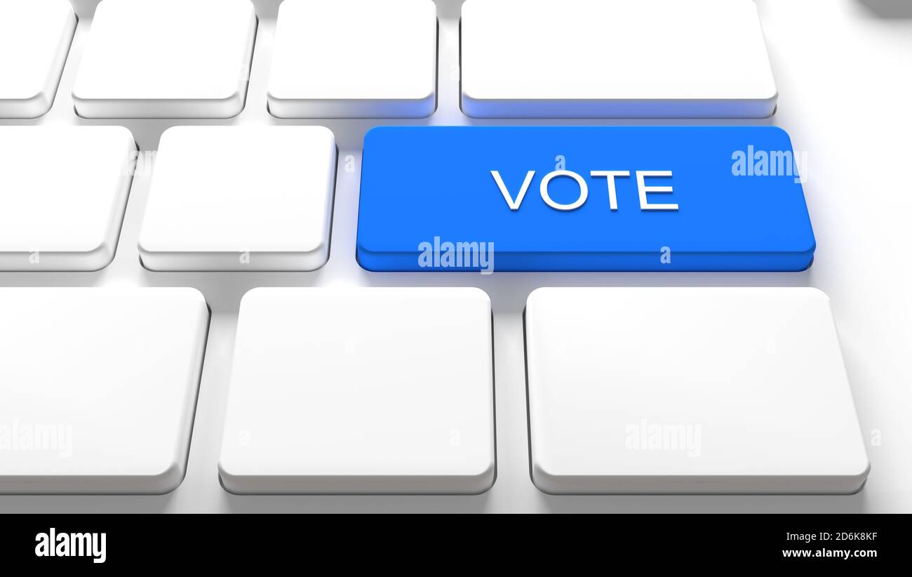 Stimme Tastatur-Taste -Elektronische oder Internet-Abstimmung Konzept (E-Voting oder Online-Voting) amerikanische Wahlen Stockfoto