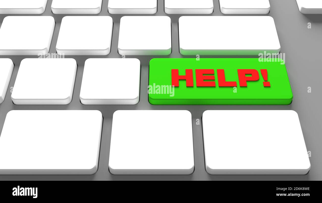 Hilfe Tastatur-Taste faq - Internet Online-Hilfe auf der Website Technischer Support Konzept Kundendienst Stockfoto