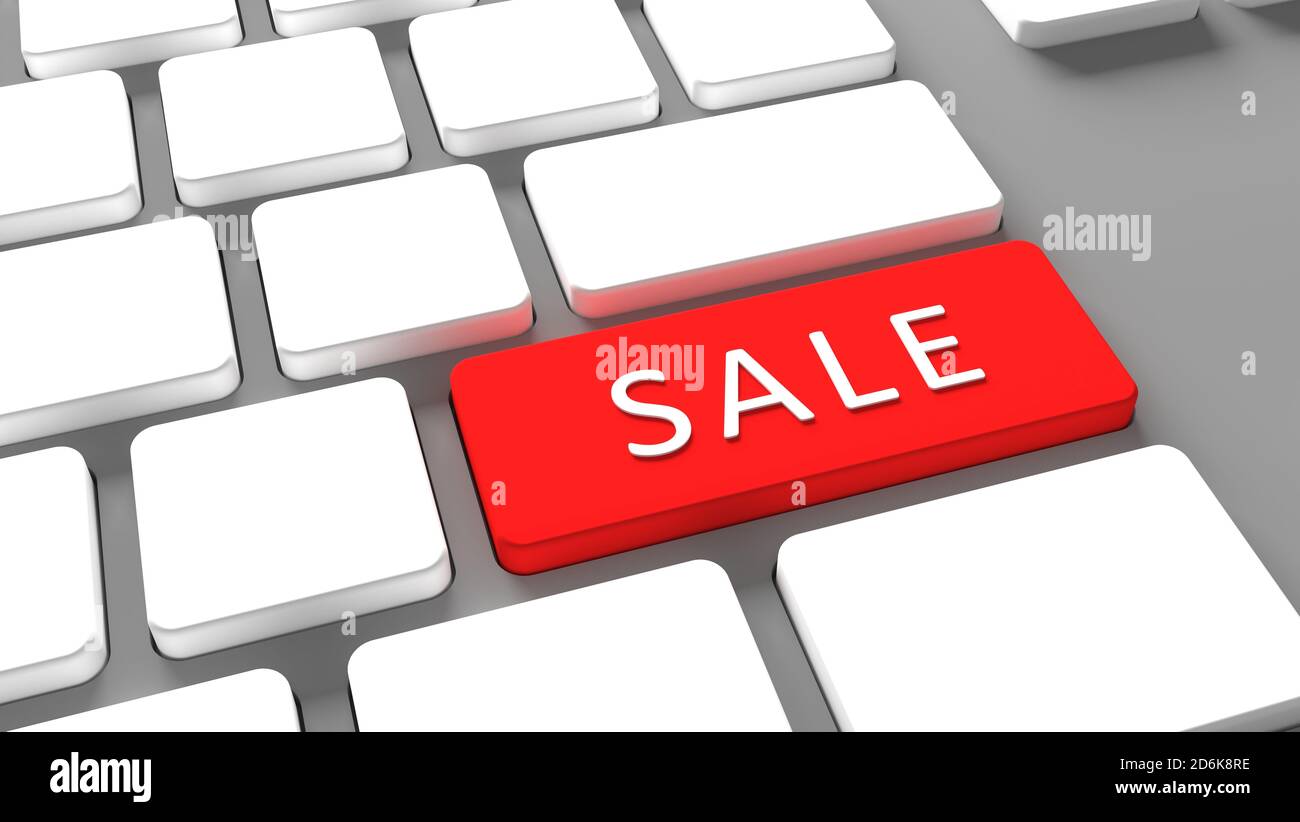 Verkauf Tastatur-Taste - Internet Online-Shopping-Konzept e-Commerce Stockfoto