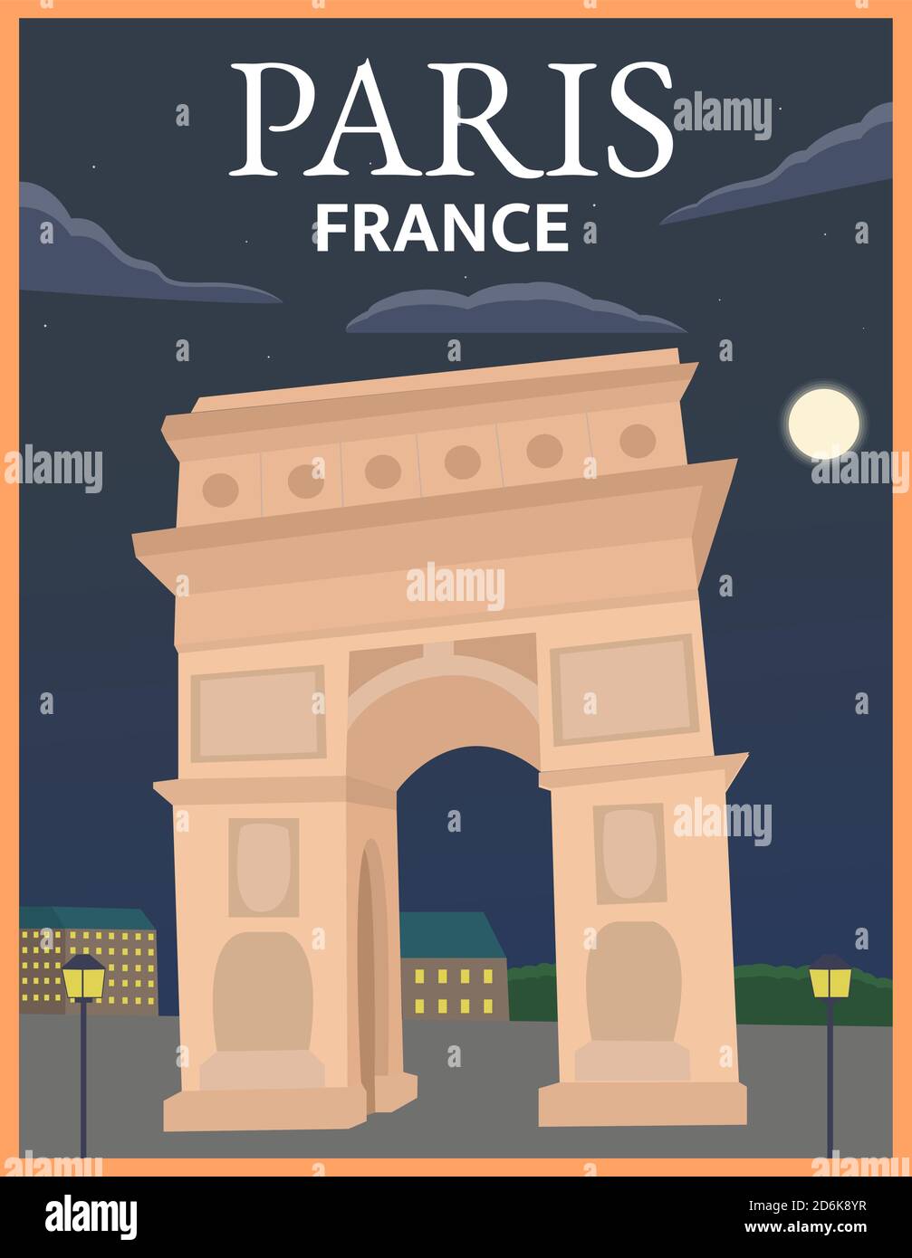 Illustration Vektor-Design von Retro-und Vintage-Poster von Arc De triomphe in Paris Stock Vektor Illustration Vektor-Design von Retro-und Vintage-Poster von Arc De triomphe in Paris Stock Vektor