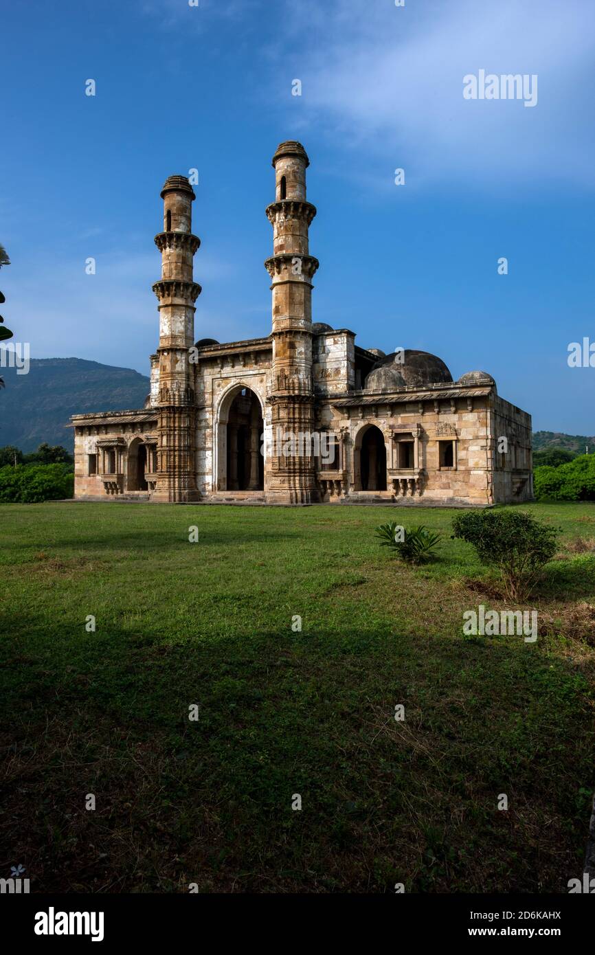 Kevda Masjid, Champaner-Pavagadh Archäologischer Park, UNESCO-Weltkulturerbe, GUJARAT, Indien Stockfoto