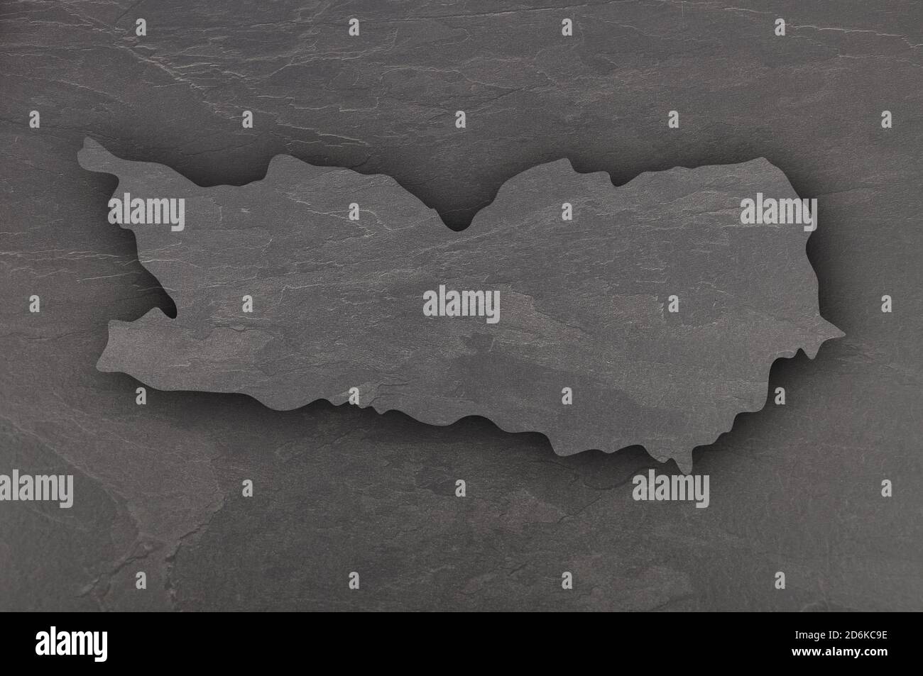 Karte von Kärnten auf dunklem Schiefer Stockfoto