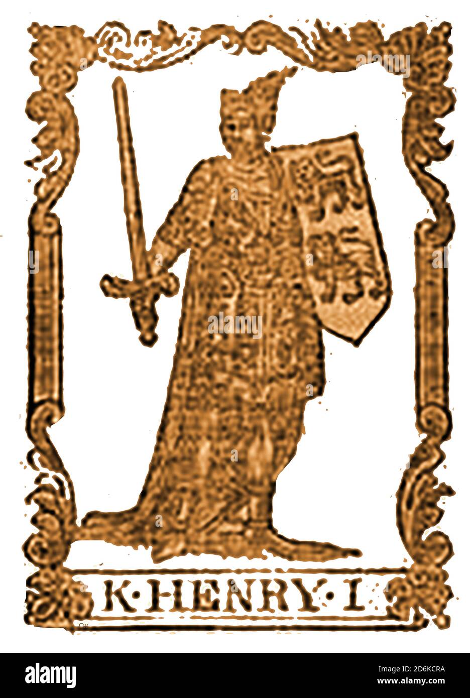 Ein Stich des Königs Heinrich I. aus dem 18. Jahrhundert (1756) England Stockfoto