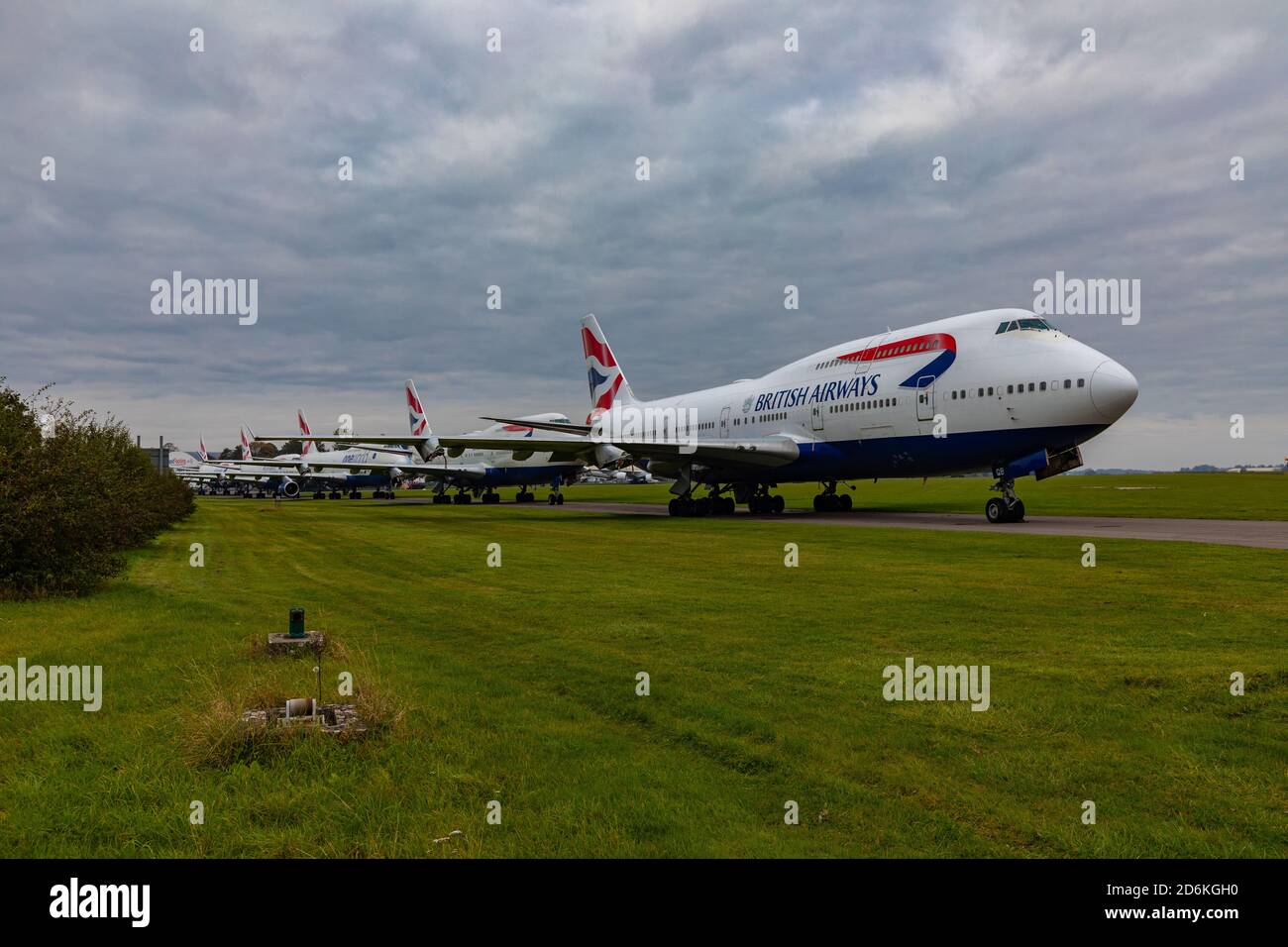 Die Letzten Der Legendären Jumbo-Jet-Flugzeuge Der Boeing 747 Von British Airways Werden In Den Cotswolds Auf Dem Kemble Airfield In England Abgebaut. Stockfoto