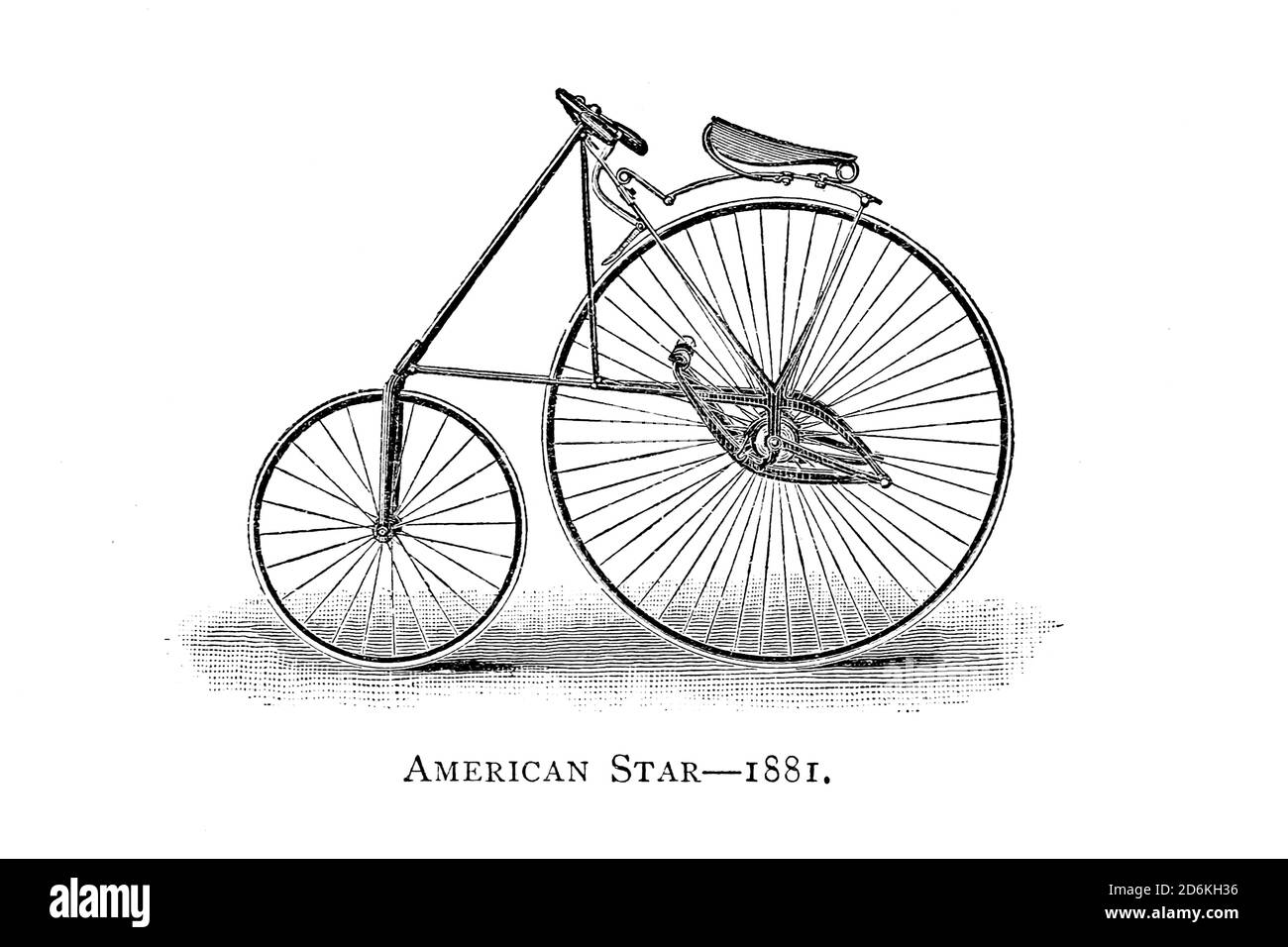 American Star Fahrrad von H.P. hergestellt Smith Machine Co., New Jersey, USA, aus Wheels and Wheeling; ein unverzichtbares Handbuch für Radfahrer, mit über zweihundert Illustrationen von Porter, Luther Henry. Veröffentlicht in Boston im Jahr 1892 Stockfoto