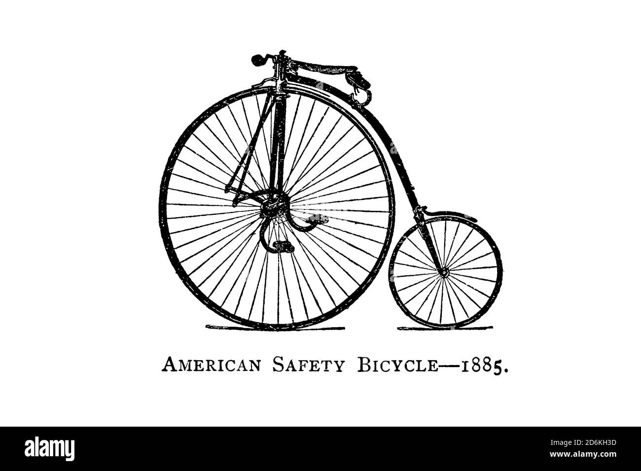 American Safety Bicycle 1885 von Wheels and Wheeling; ein unverzichtbares Handbuch für Radfahrer, mit über zweihundert Illustrationen von Porter, Luther Henry. Veröffentlicht in Boston im Jahr 1892 Stockfoto