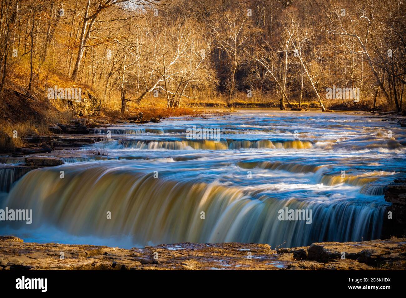 Cataract Falls am Mill Creek in der Lieber State Recreation Area Stockfoto