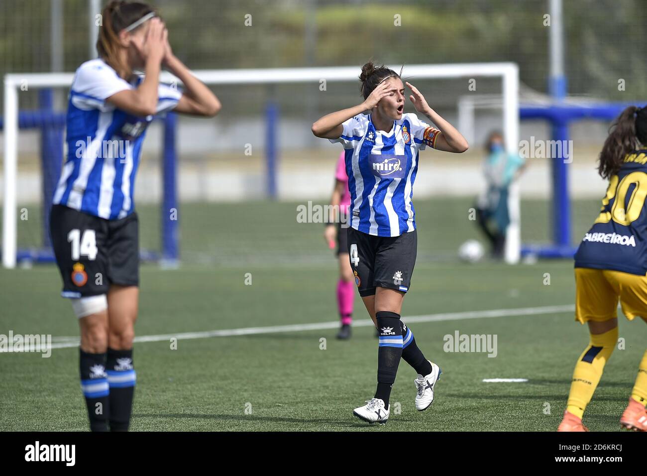 Paola Soldevila von RCD Espanyol während des Primera Iberdrola-Spiels zwischen RCD Espanyol und RC Deportivo La Coruña Abanca in Ciudad Deportiva Dani Jarque in Sant Adria am 18. Oktober 2020. Gerard Franco/SPP Stockfoto