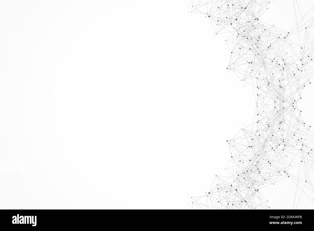 Geometrisch verbundene Hintergrundlinien und Punkte. Einfache Technologie abstrakte Grafik Hintergrund Design, Illustration. Stockfoto