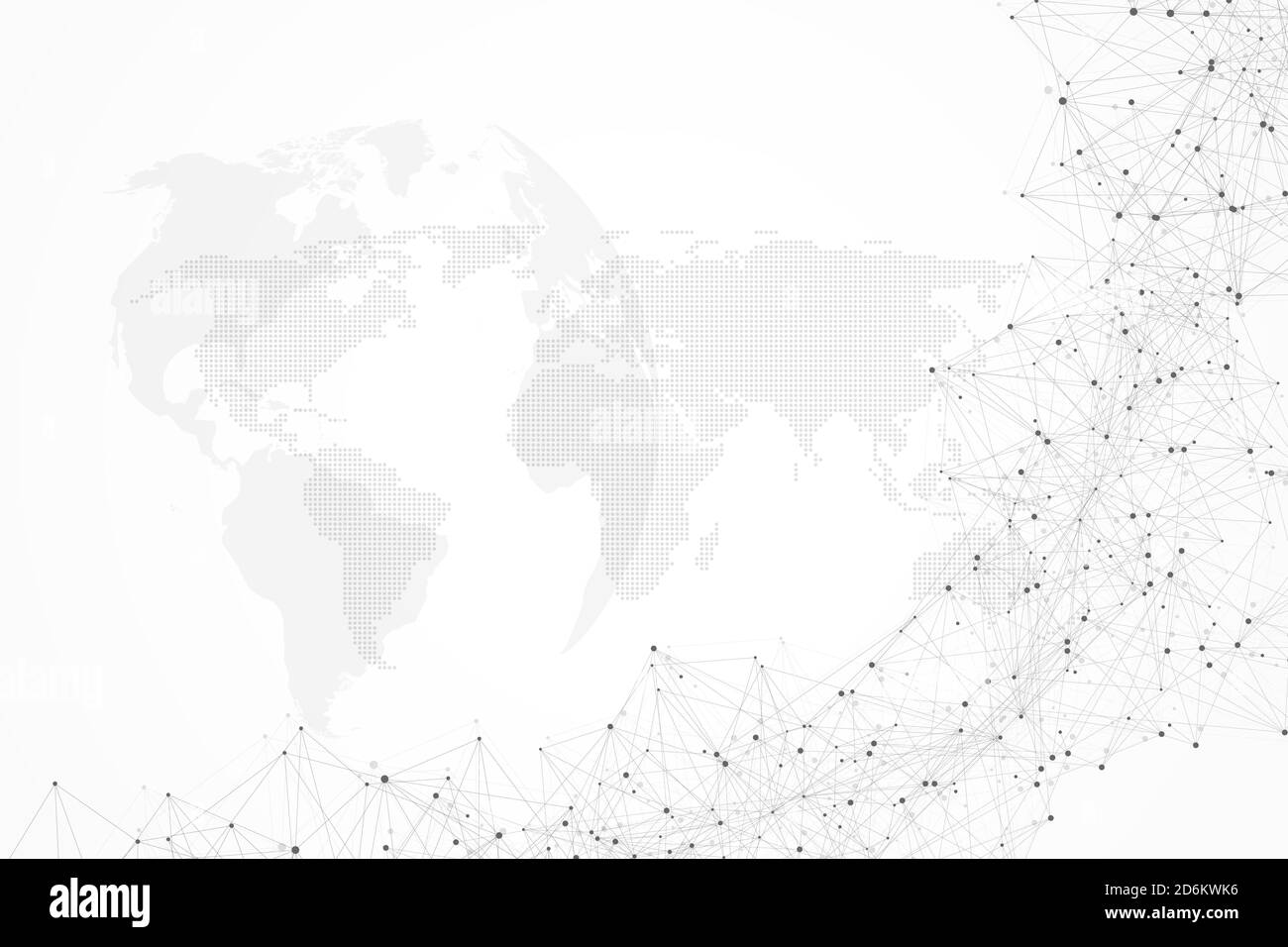 Geometrisch verbundene Hintergrundlinien und Punkte. Einfache Technologie abstrakte Grafik Hintergrund Design, Illustration. Stockfoto