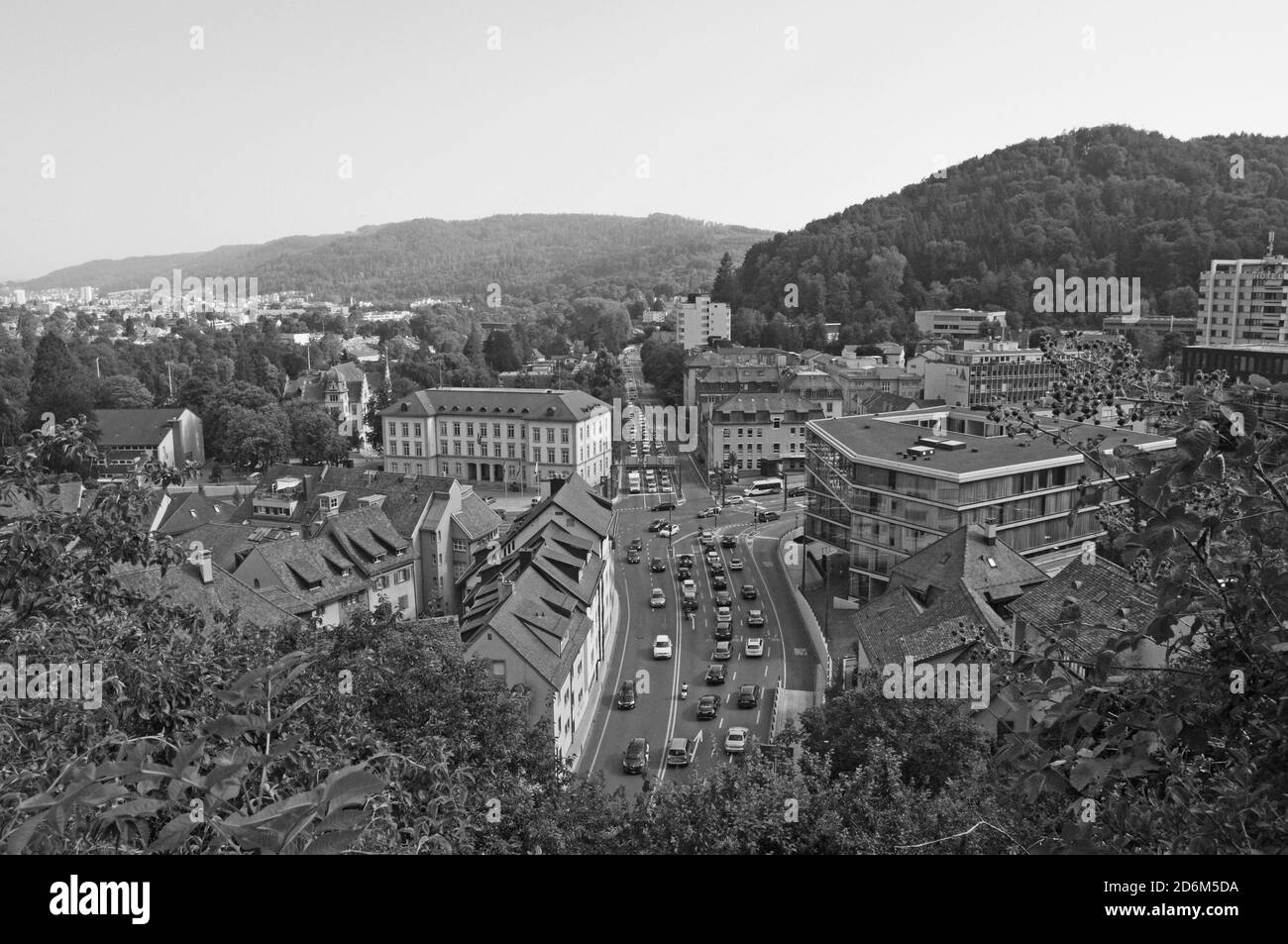 Baden Ort: Der Panoramablick vom Chateau zu überqueren die Hauptstraße Stockfoto