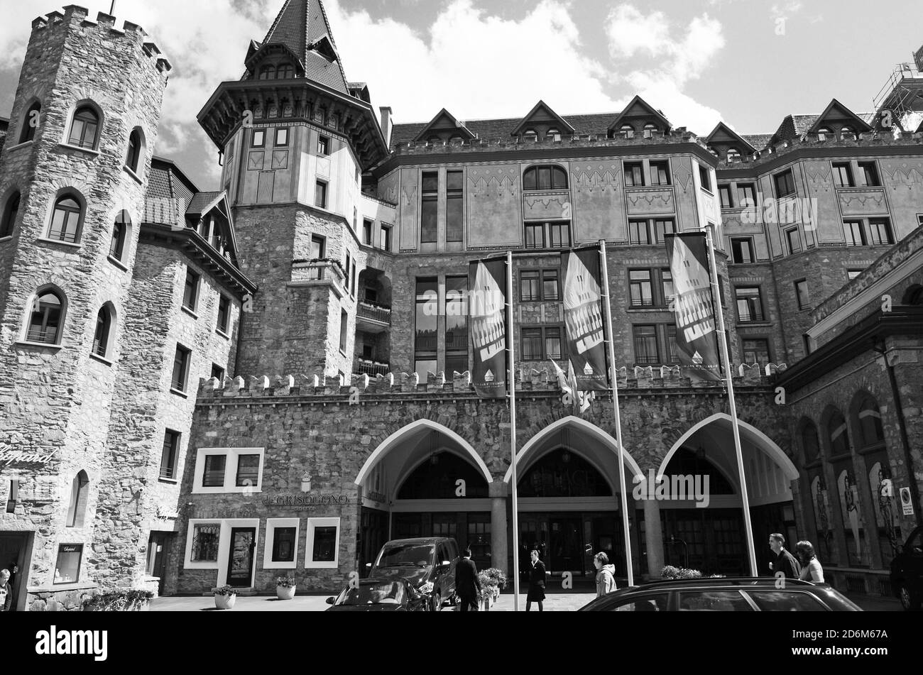 Jet Set Hot Spot: Das Badrutt's Palace Hotel in St. Moritz Stockfoto