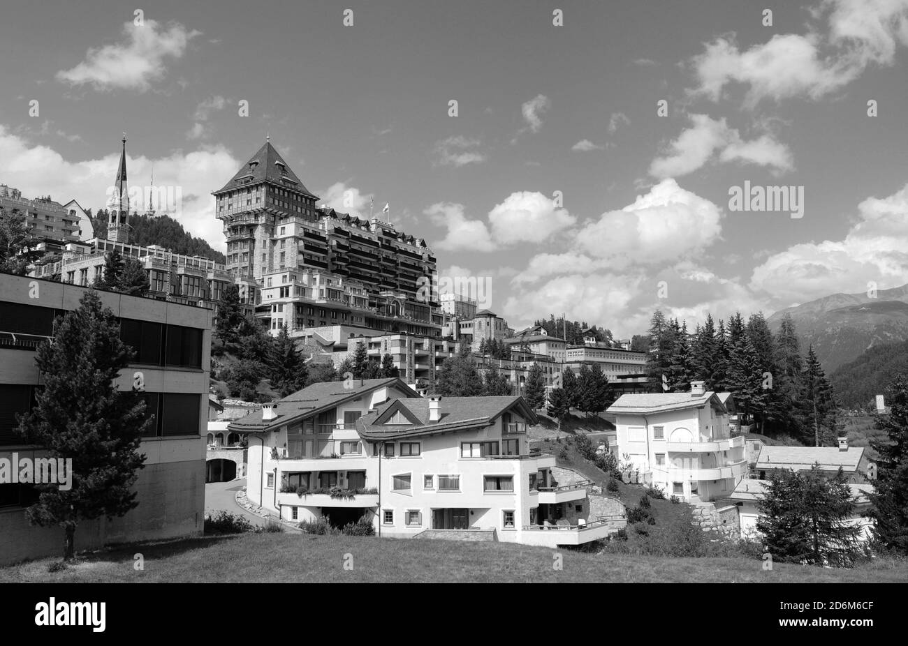 Schweizer Alpen: Das legendäre Badrutt's Palace Hotel in St. Moritz Stockfoto