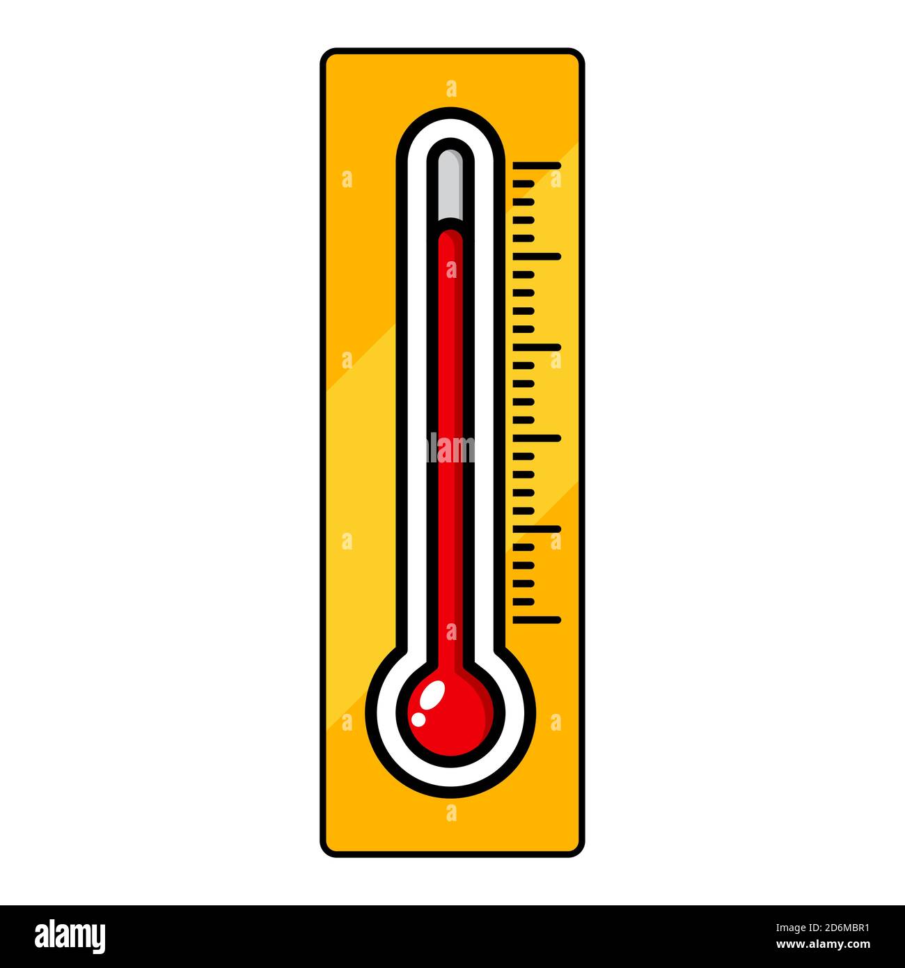 Abbildung der Thermometerclipteile auf Weiß isoliert. Herbstliches Vektordesign. Temperaturmessung Herbstsymbol. Symbol für Wetteranzeige. W Stock Vektor