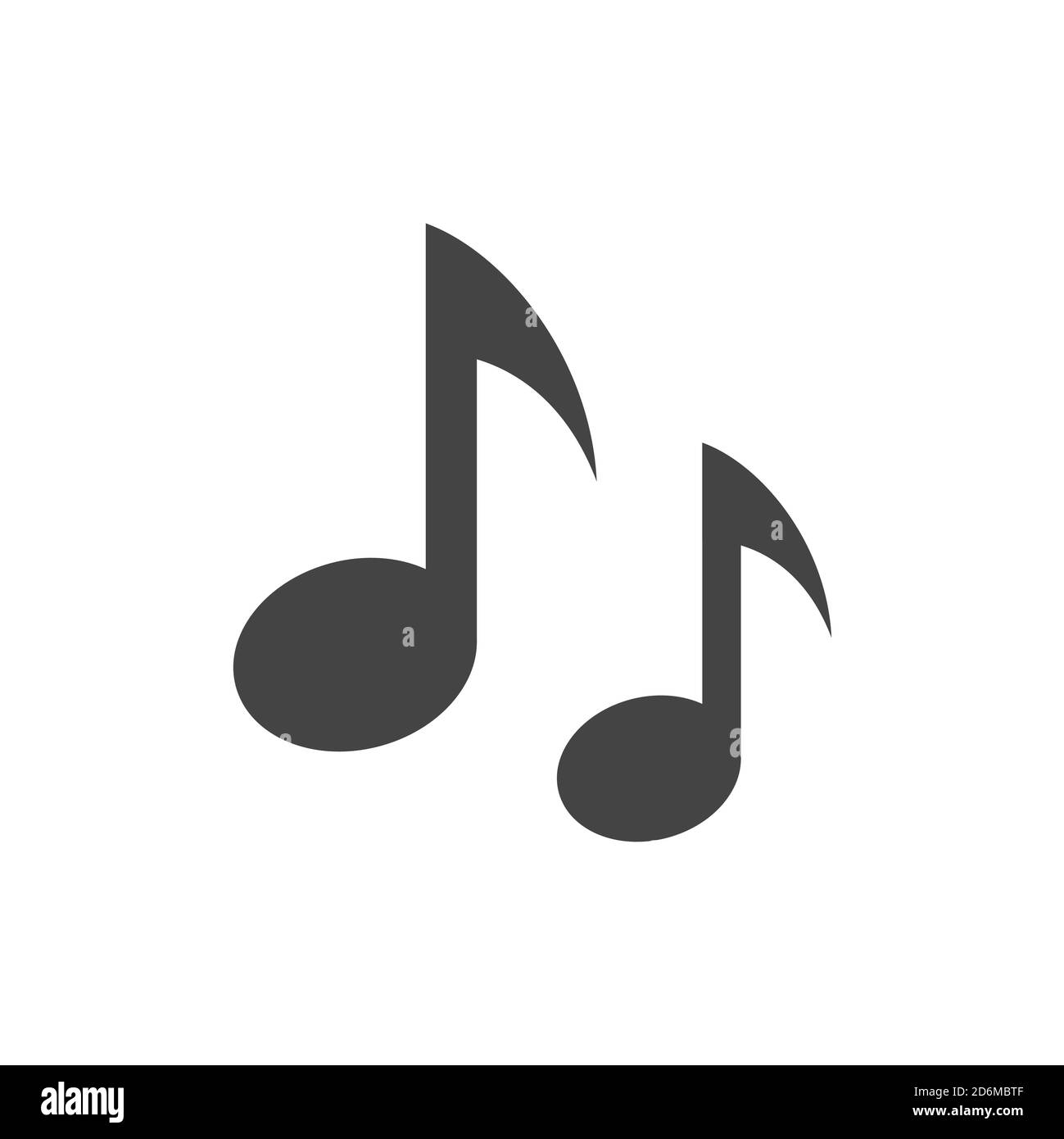 Vektorsymbol für Musiknoten. Einfache Notizen schwarzes Glyphensymbol. Stock Vektor