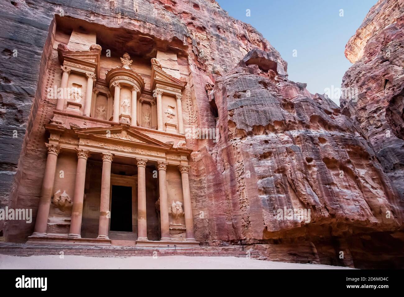 Das Finanzministerium, Petra, Jordanien. Stockfoto