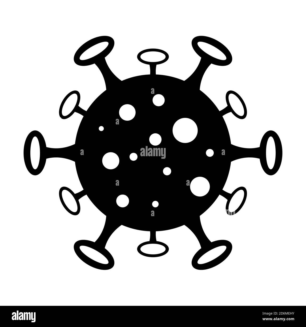 Coronavirus-Symbol, 2019-ncov-Gefahrenschild. Stop Epidemie Vektor-Symbol auf weißem Hintergrund isoliert. Stock Vektor