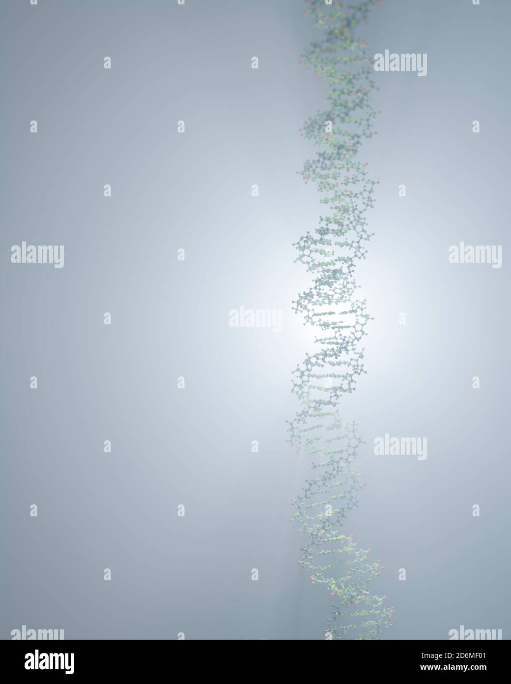 DNA, die genetische Anweisungen trägt, befindet sich im Zellkern, wo sie mit verschiedenen Proteinen in verschiedenen Prozessen interagiert, wie zum Beispiel Replikation. Stockfoto