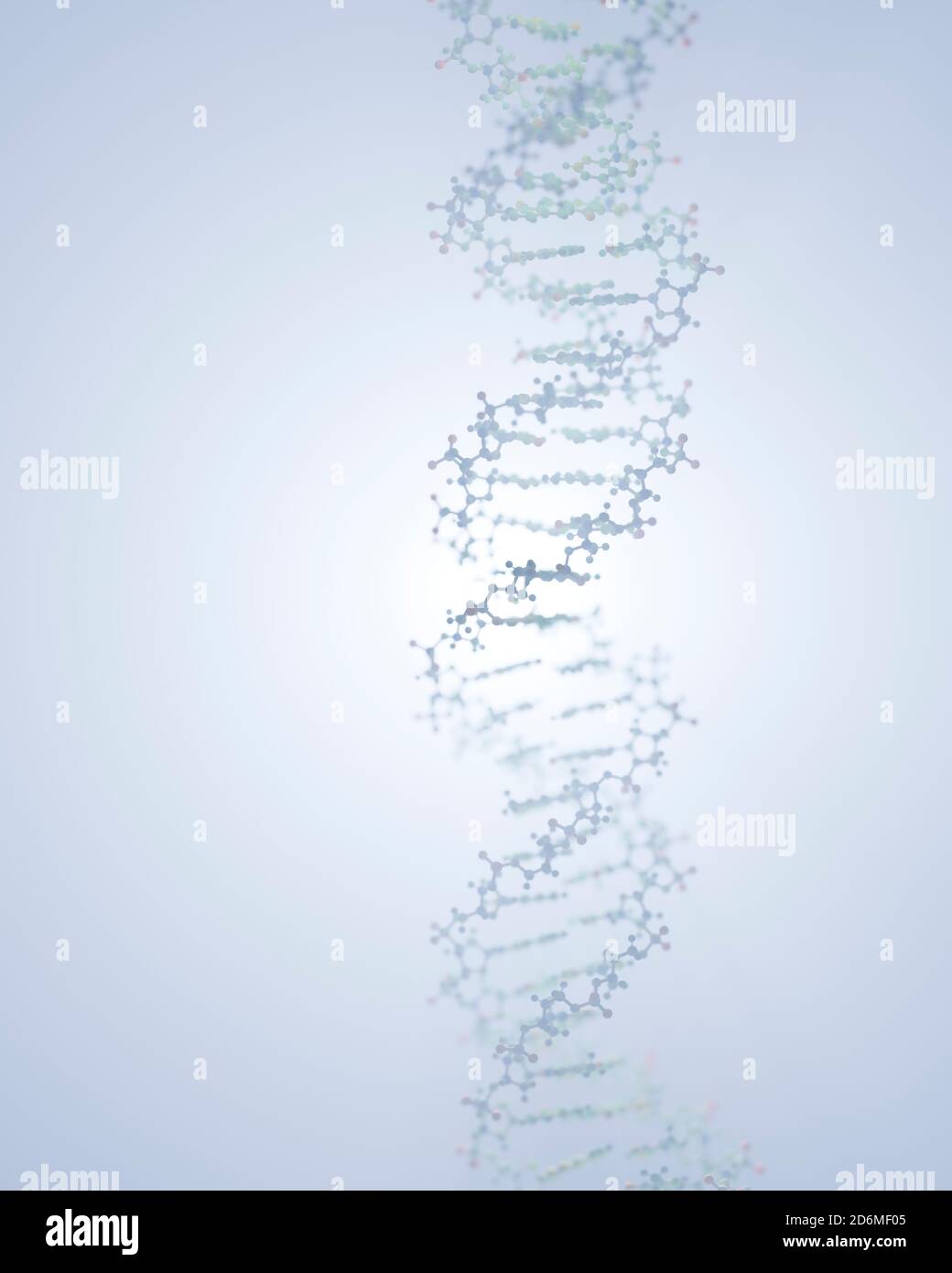 DNA, die genetische Anweisungen trägt, befindet sich im Zellkern, wo sie mit verschiedenen Proteinen in verschiedenen Prozessen interagiert, wie zum Beispiel Replikation. Stockfoto