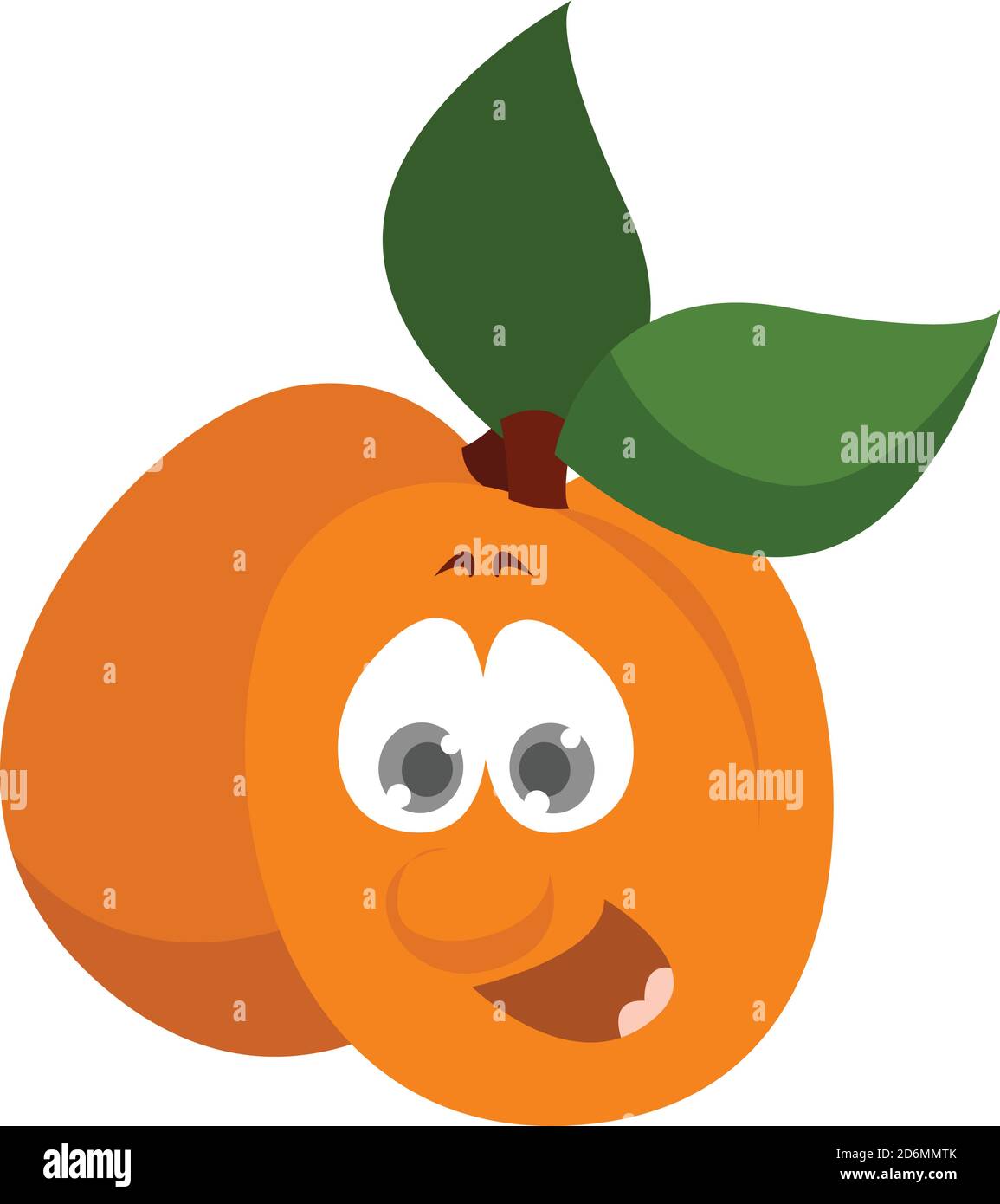 Aufgeregt Aprikose, Illustration, Vektor auf weißem Hintergrund Stock Vektor
