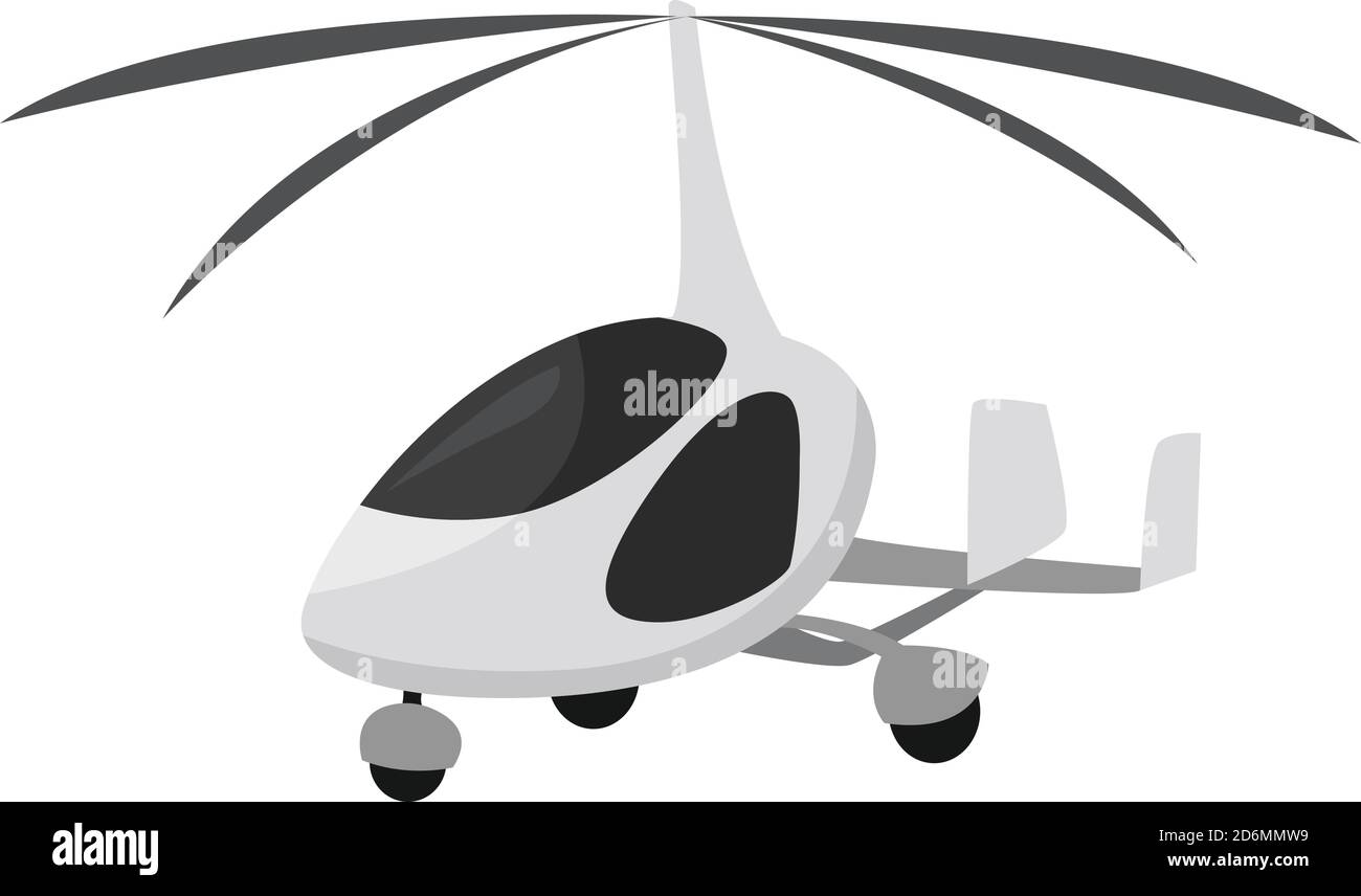 Weißer Hubschrauber, Illustration, Vektor auf weißem Hintergrund Stock Vektor