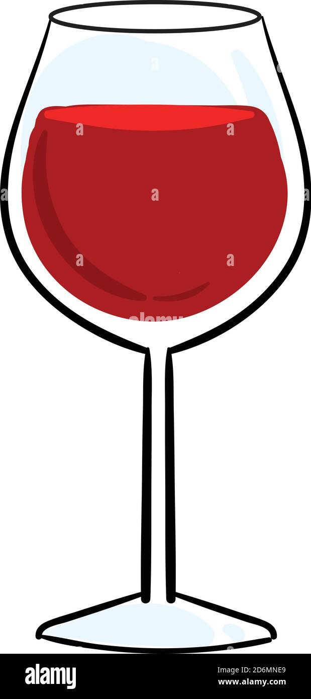 Volles Glas Wein, Illustration, Vektor auf weißem Hintergrund Stock Vektor