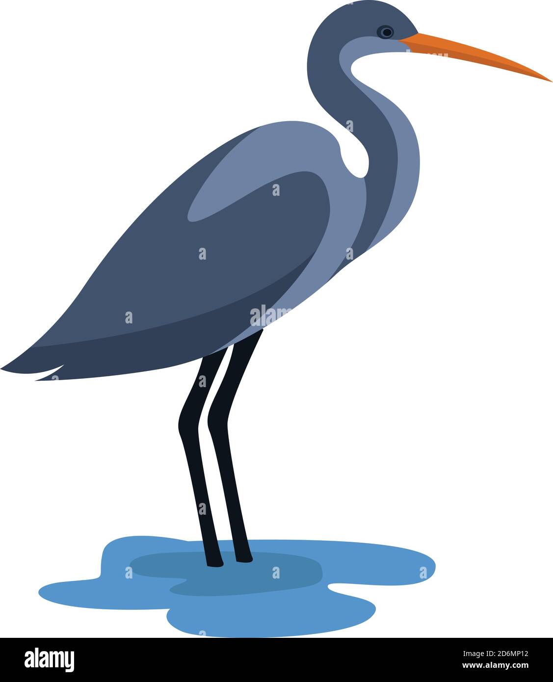 Vogel mit langen Beinen, Illustration, Vektor auf weißem Hintergrund Stock Vektor