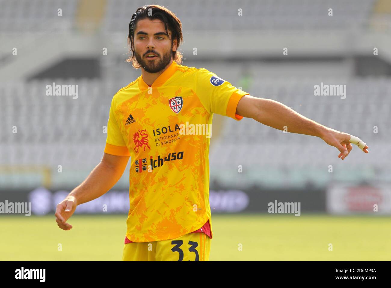 Riccardo Sottil von Cagliari Calcio während der Serie A Fußball Spiel zwischen Turin FC und Cagliari Calcio bei Olympic Grande Turin Stadion im Oktober Stockfoto