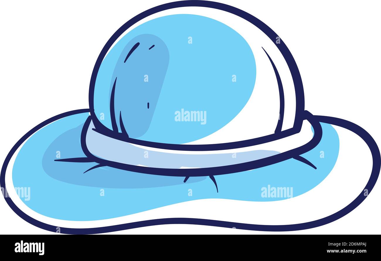 Blauer Womans Hut, Illustration, Vektor auf weißem Hintergrund Stock Vektor