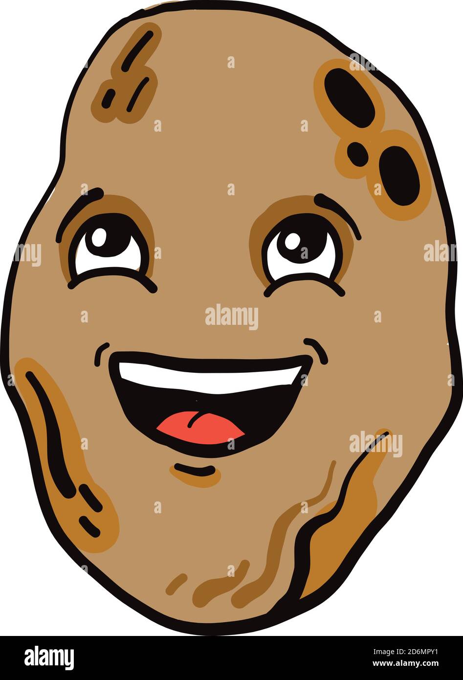 Angeregte Kartoffel, Illustration, Vektor auf weißem Hintergrund Stock Vektor