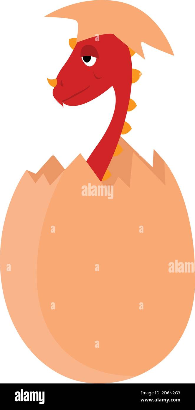 Dinosaurier im Ei, Illustration, Vektor auf weißem Hintergrund Stock Vektor