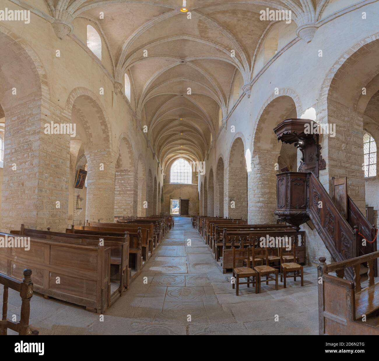 Baume-Les-Messieurs, Frankreich - 09 01 2020: Blick ins Kloster Baume Stockfoto