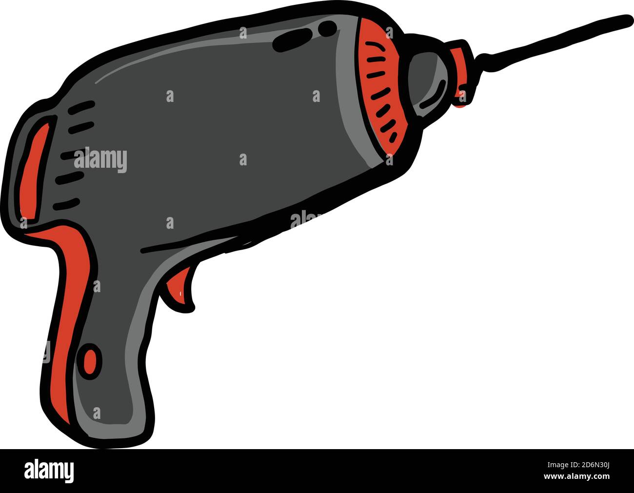 Elektrische Bohrmaschine, Illustration, Vektor auf weißem Hintergrund Stock Vektor