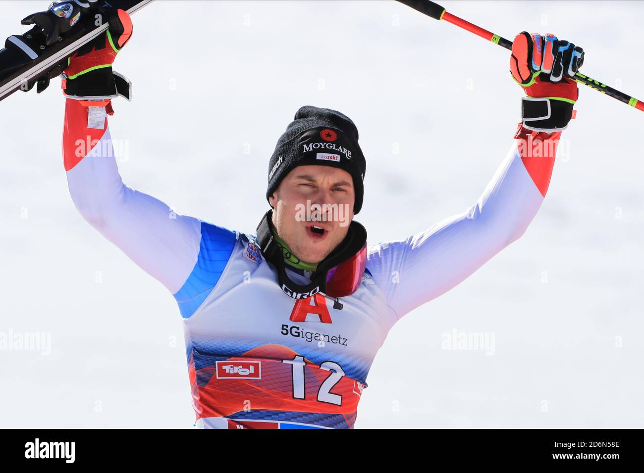Solden, Österreich. Oktober 2020. SOELDEN, ÖSTERREICH. 18 2020. OKTOBER: 1. Herren-Riesenslalom im Rahmen des Alpinen Ski-Weltcups in Solden am 18. Oktober 2020; Lauf 2, Gino Caviezel (SUI) (Foto: Pierre Teyssot/ESPA-Images) Credit: European Sports Photo Agency/Alamy Live News Stockfoto