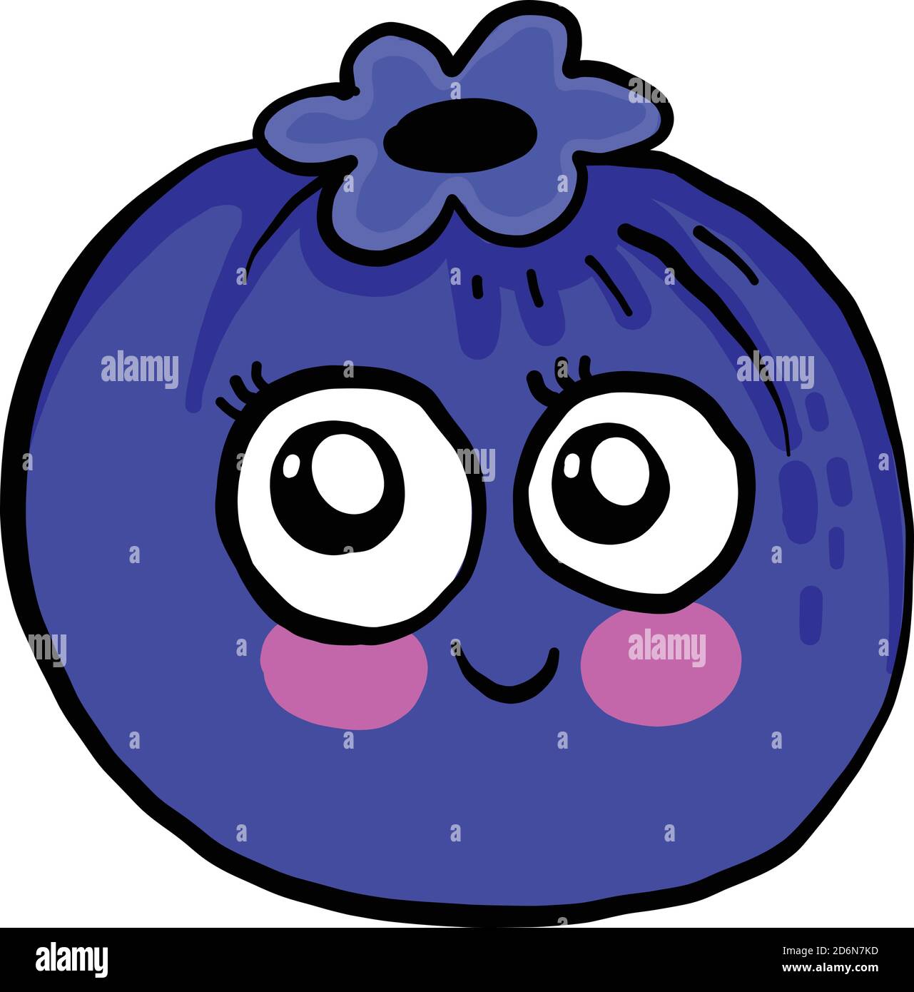 Schüchternes kleines Heidelbeer, Illustration, Vektor auf weißem Hintergrund Stock Vektor