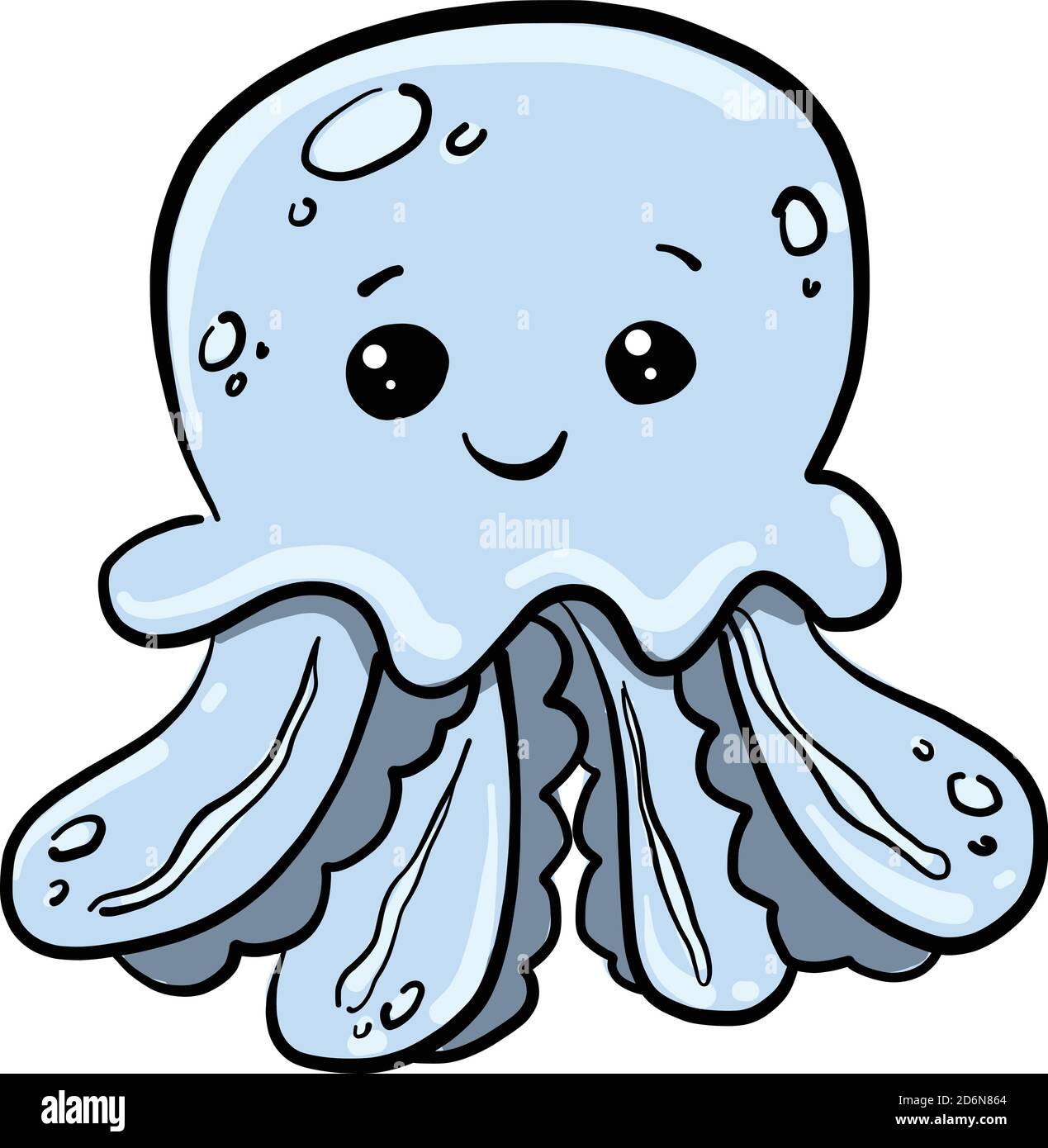 Niedliche Qualle, Illustration, Vektor auf weißem Hintergrund Stock Vektor