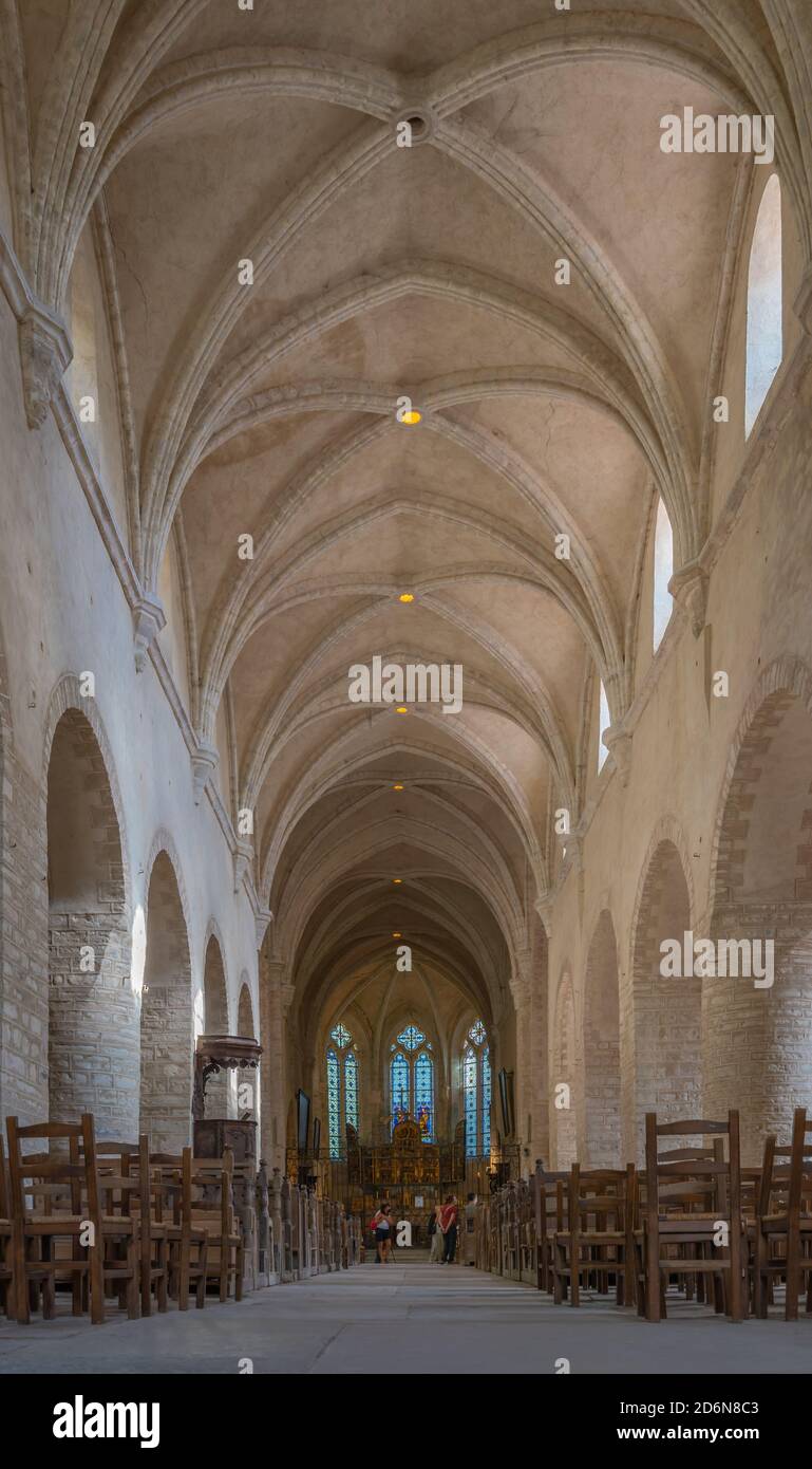 Baume-Les-Messieurs, Frankreich - 09 01 2020: Blick ins Kloster Baume Stockfoto