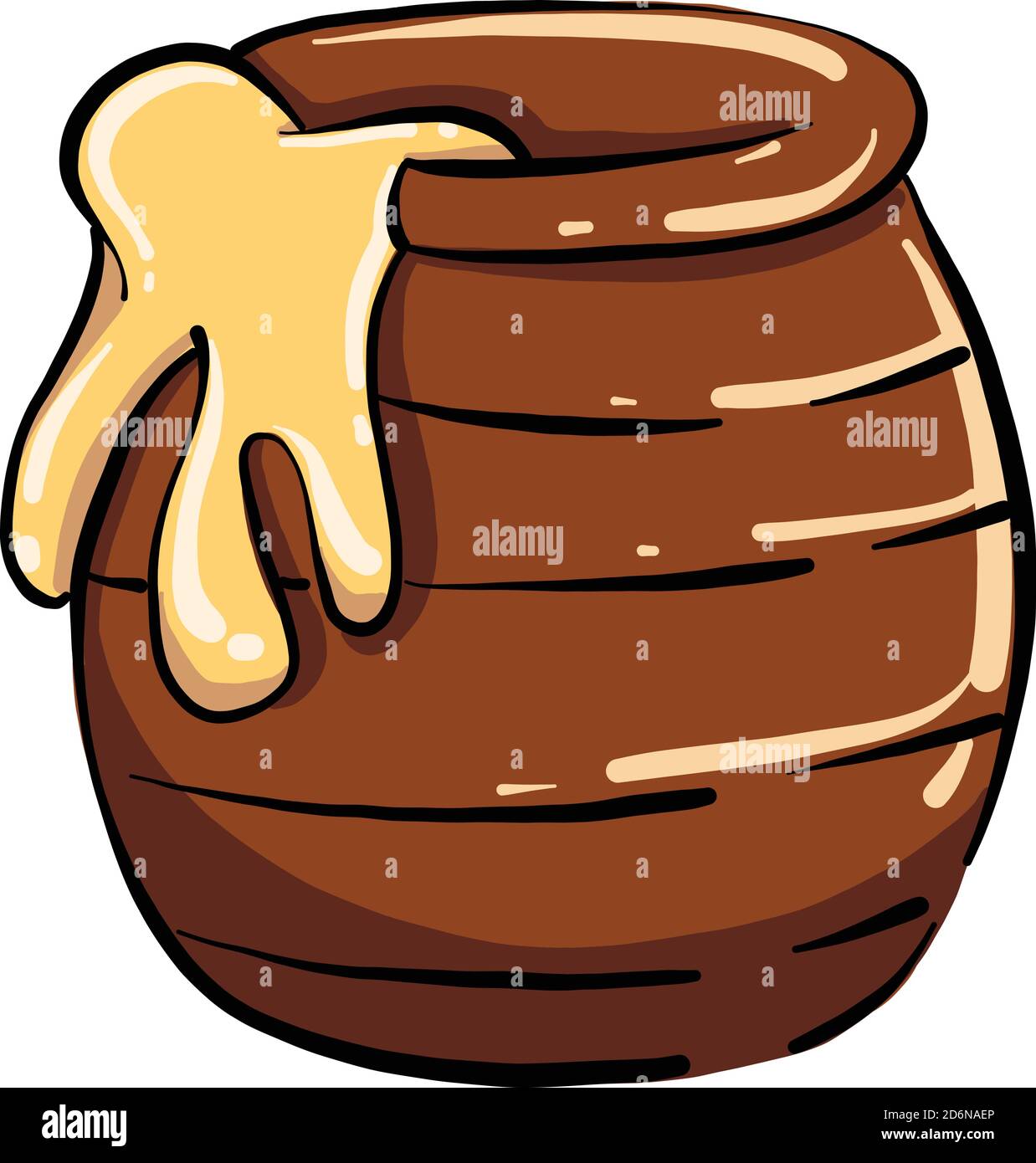 Honig in einem großen Topf, Illustration, Vektor auf weißem Hintergrund Stock Vektor