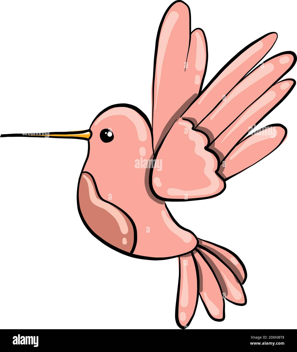 Kleiner rosa Vogel, Illustration, Vektor auf weißem Hintergrund Stock Vektor