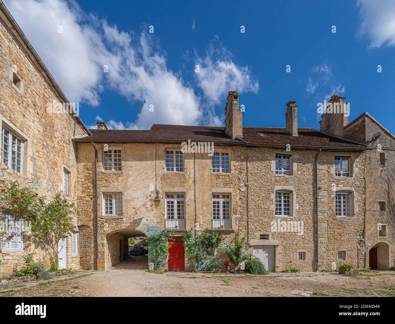 Baume-Les-Messieurs, Frankreich - 09 01 2020: Ansicht des Klosters Baume Stockfoto