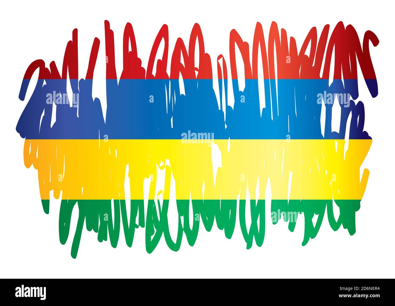 Flagge von Mauritius, Republik Mauritius. Helle, farbenfrohe Vektorgrafik Stock Vektor