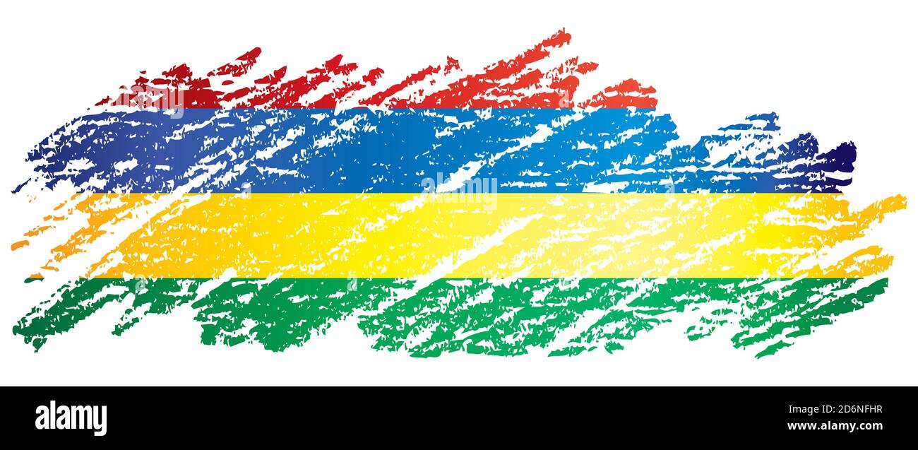 Flagge von Mauritius, Republik Mauritius. Helle, farbenfrohe Vektorgrafik Stock Vektor