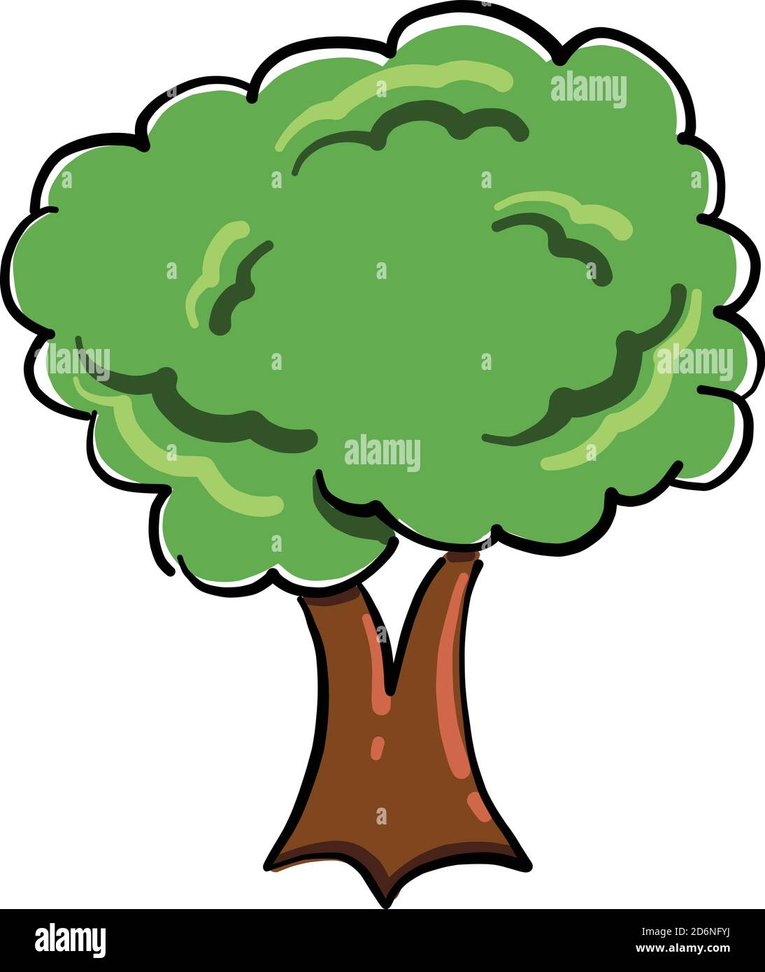 Großer grüner Baum, Illustration, Vektor auf weißem Hintergrund Stock Vektor