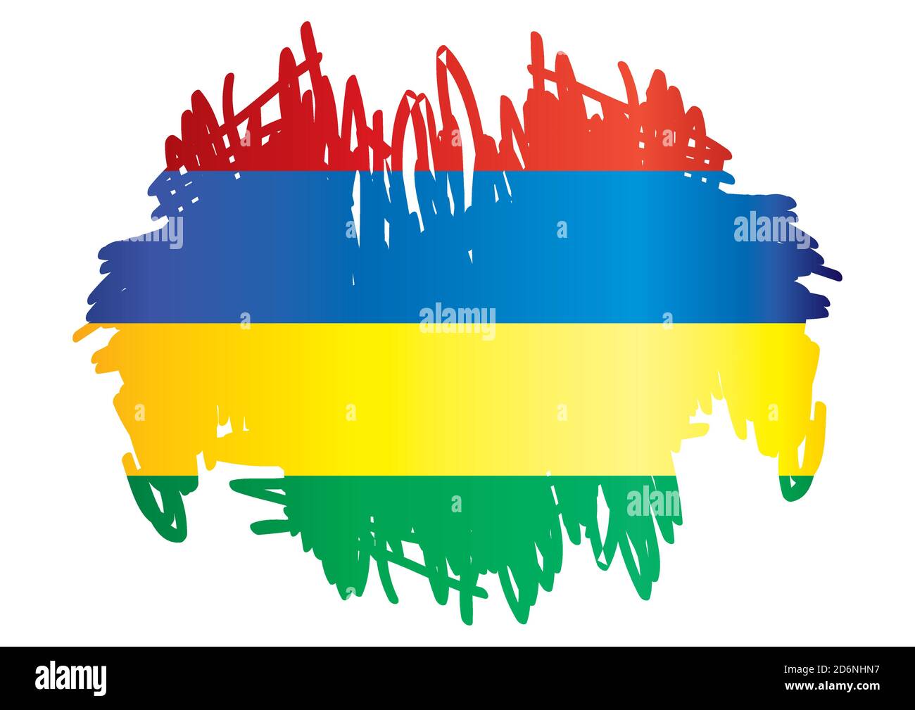 Flagge von Mauritius, Republik Mauritius. Helle, farbenfrohe Vektorgrafik Stock Vektor