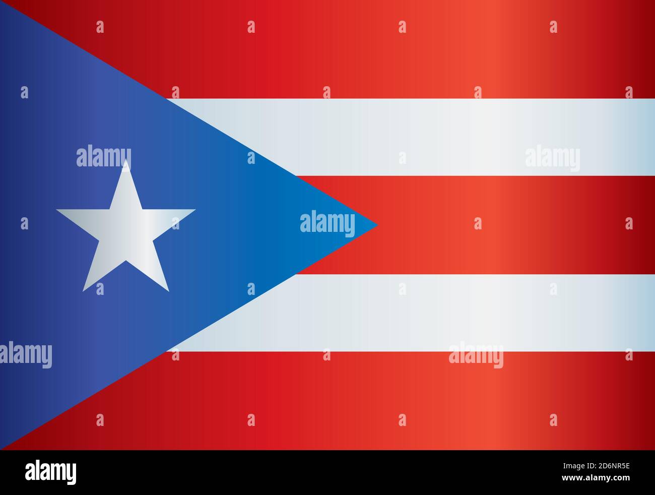 Flagge von Puerto Rico, Commonwealth von Puerto Rico. Helle, farbenfrohe Vektorgrafik. Stock Vektor