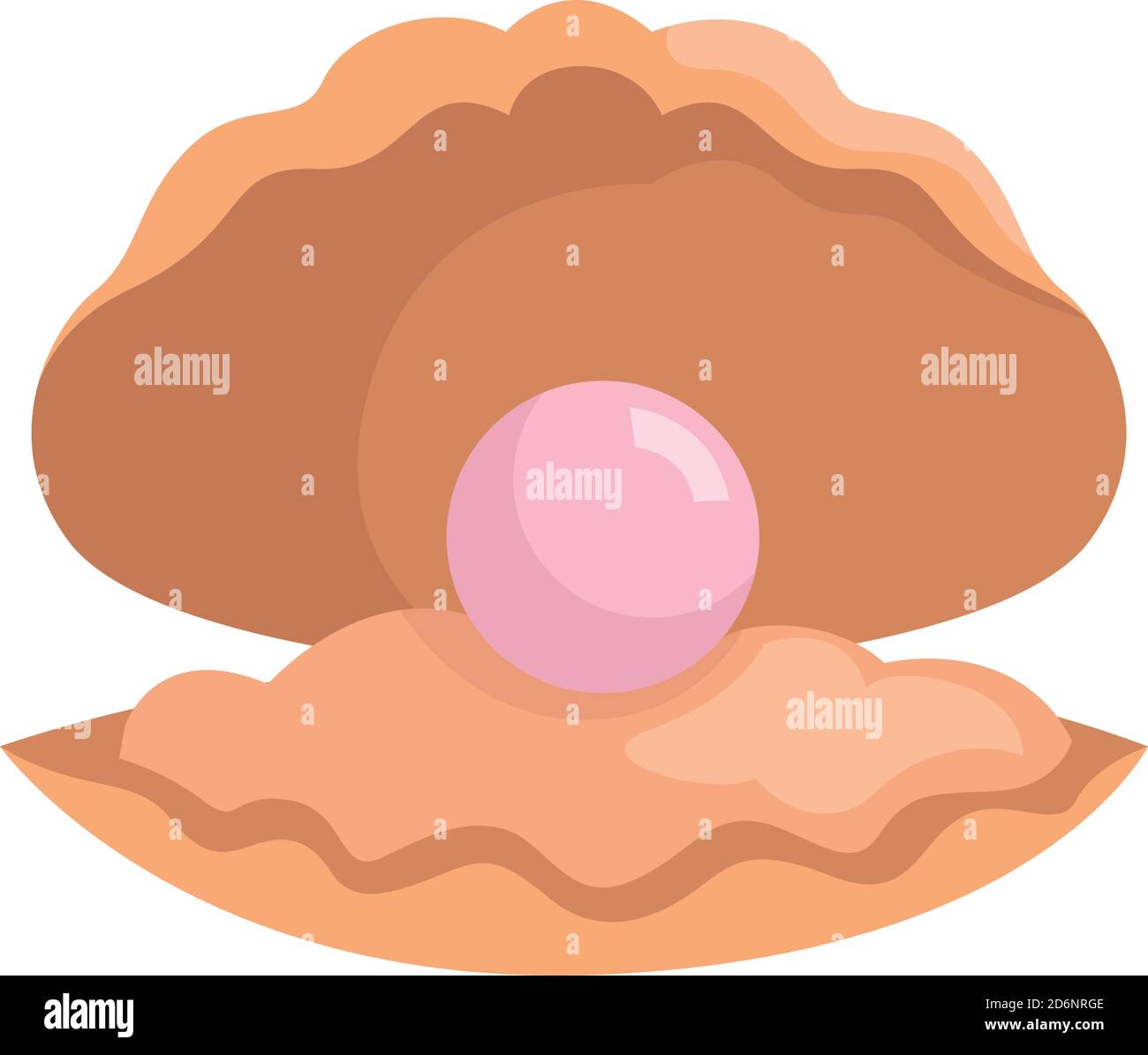 Perle in einer Schale, Illustration, Vektor auf weißem Hintergrund Stock Vektor