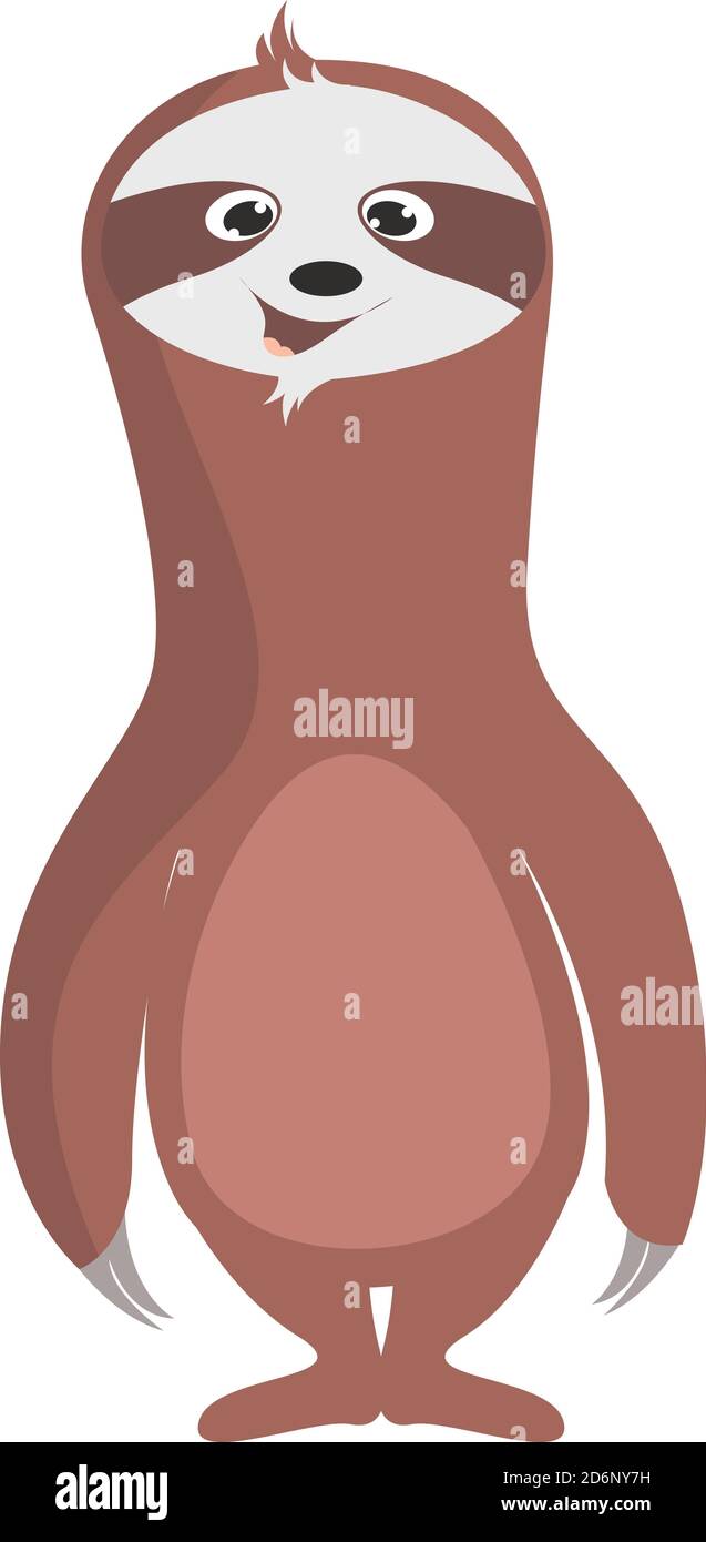 Niedliches Faultier, Illustration, Vektor auf weißem Hintergrund Stock Vektor