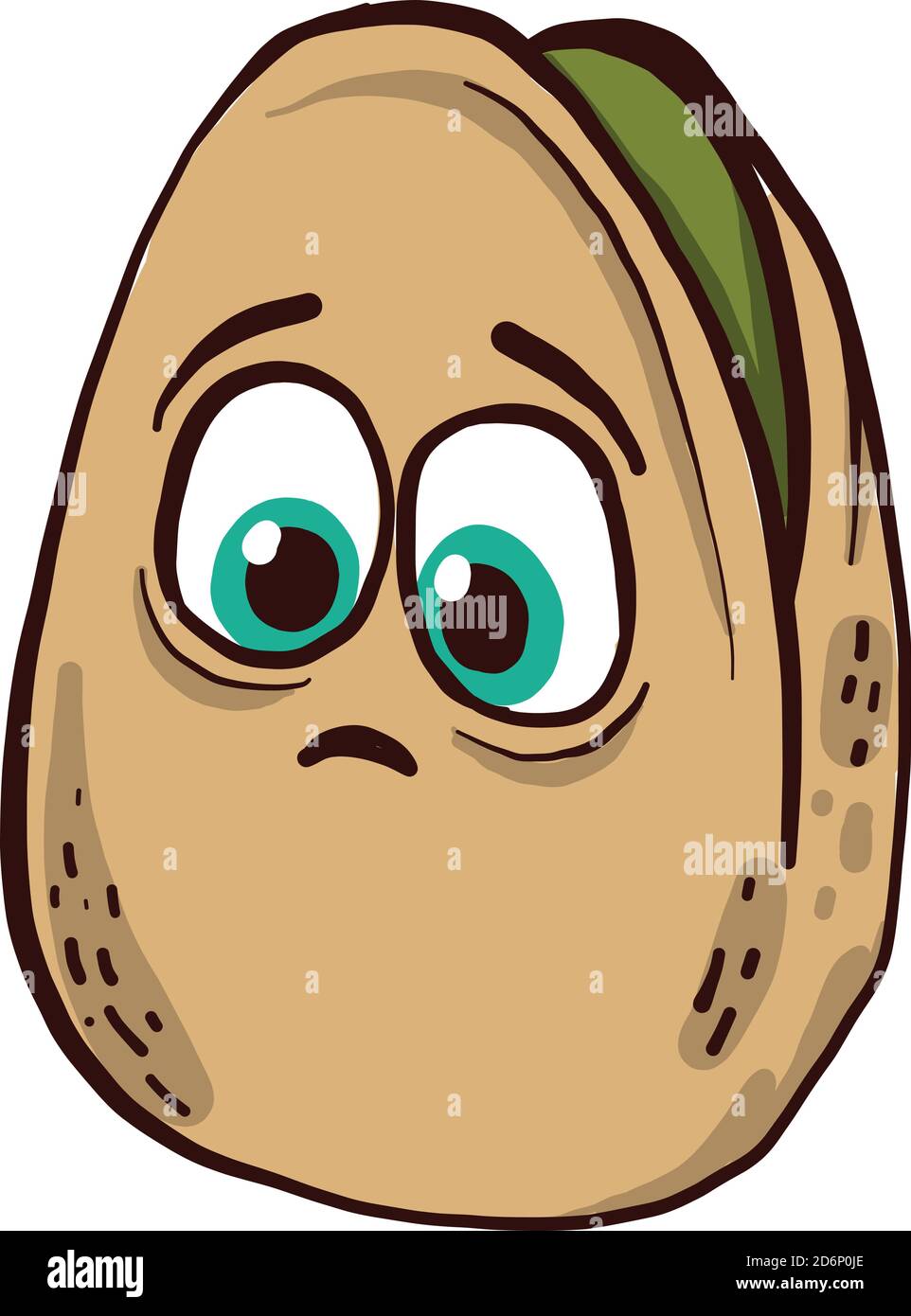 Pistazie mit grünen Augen, Illustration, Vektor auf weißem Hintergrund Stock Vektor