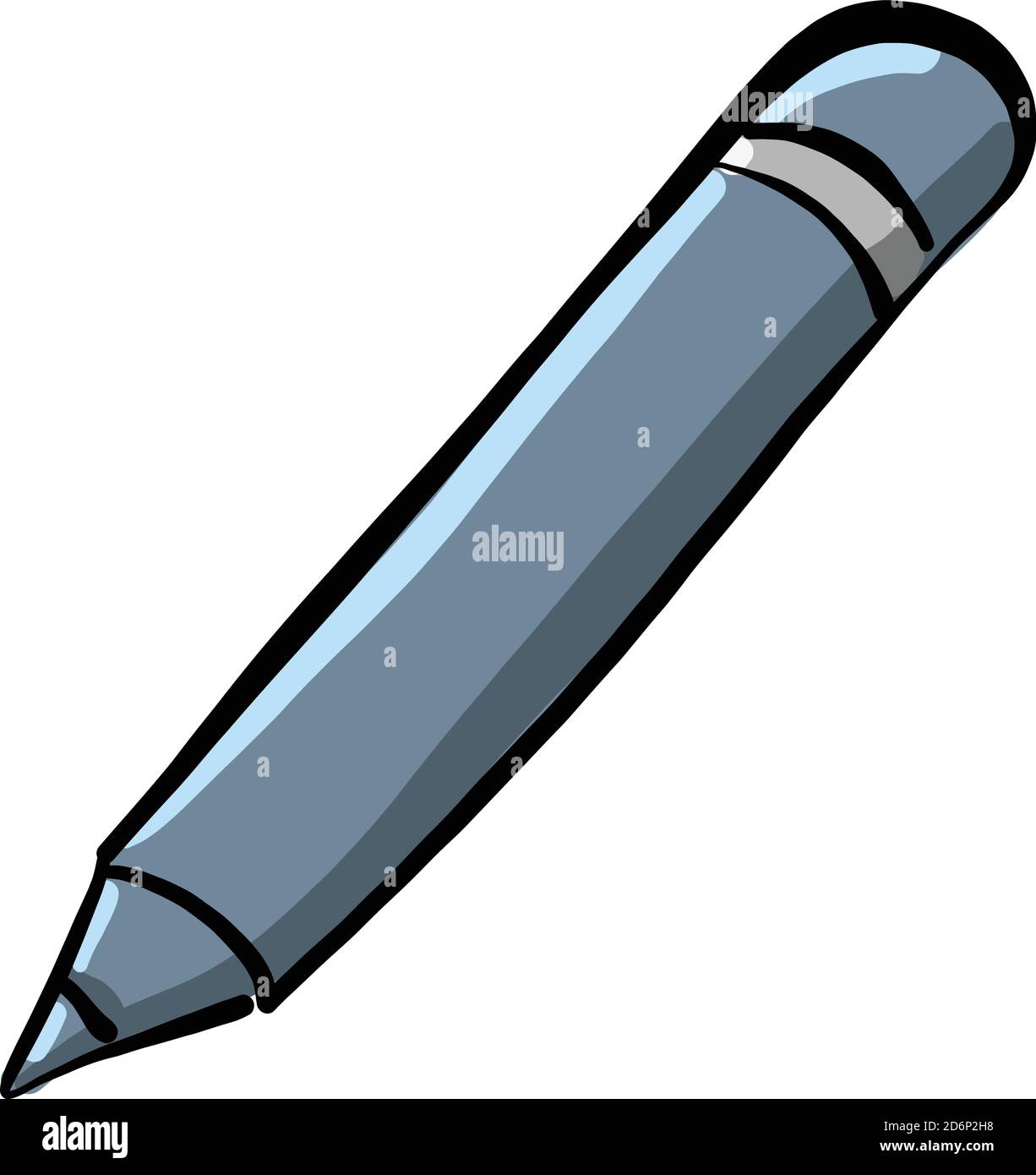 Blauer Eingabestift, Illustration, Vektor auf weißem Hintergrund Stock Vektor