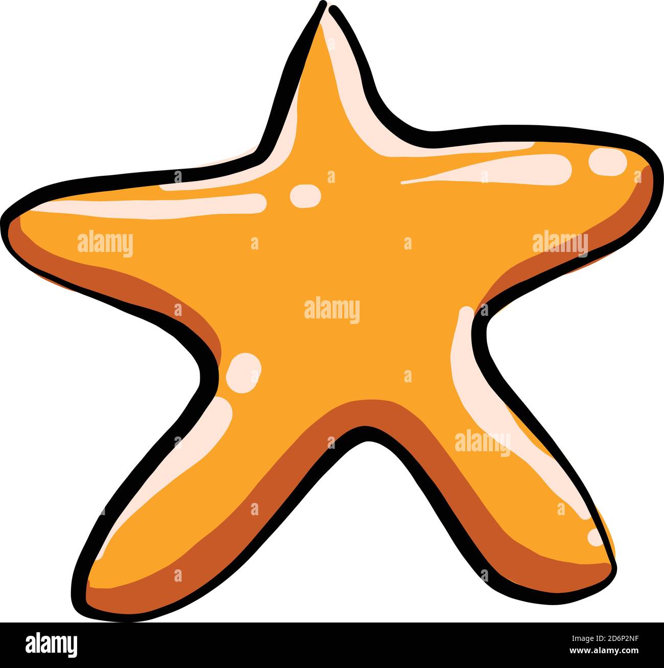 Oranger Seestar, Illustration, Vektor auf weißem Hintergrund Stock Vektor